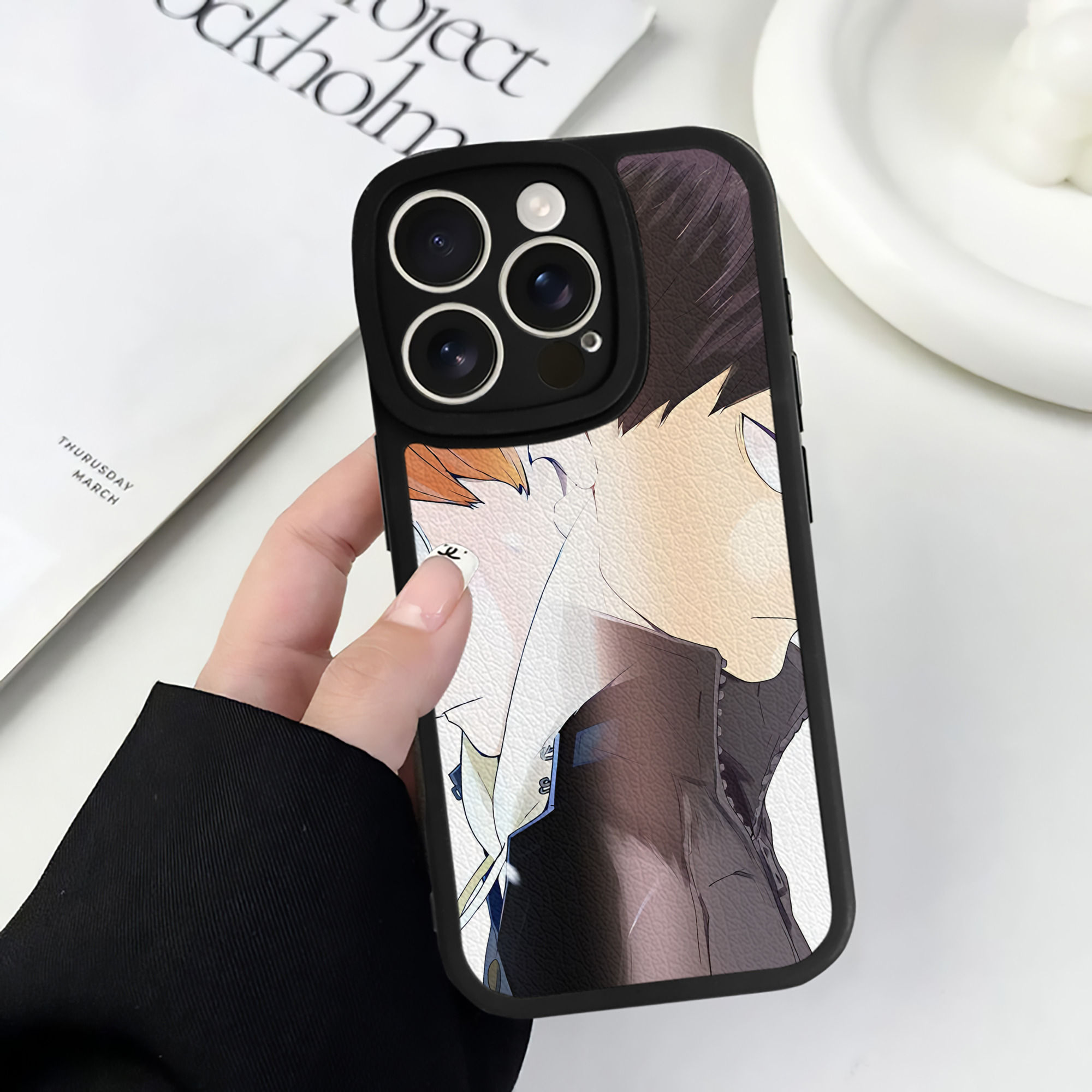 （画像用） ハイキュー!! Haikyu!! 【iPhone 16シリーズ対応】シリコンスマホケース（レザー調） 材質：シリコン